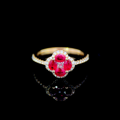 FisGold Jewelry 旗艦款「Blossom」系列 幸運草鑽石戒指 Diamond Clover Ring 3