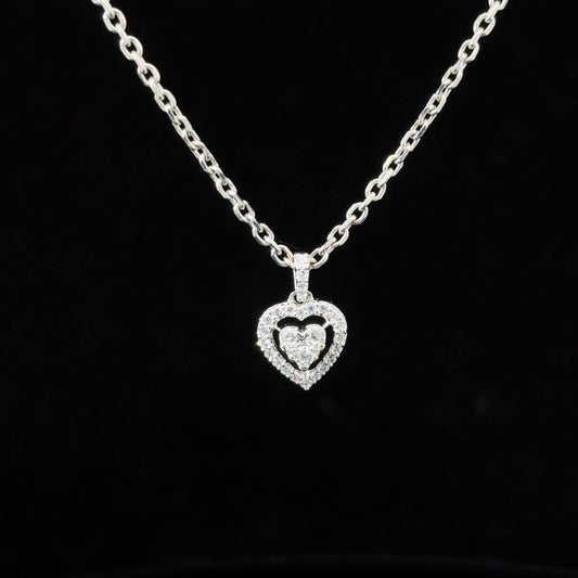 FisGold Jewelry「輕奢系列」閃耀之心鑽石愛心項鍊 14K Diamond Heart Necklace