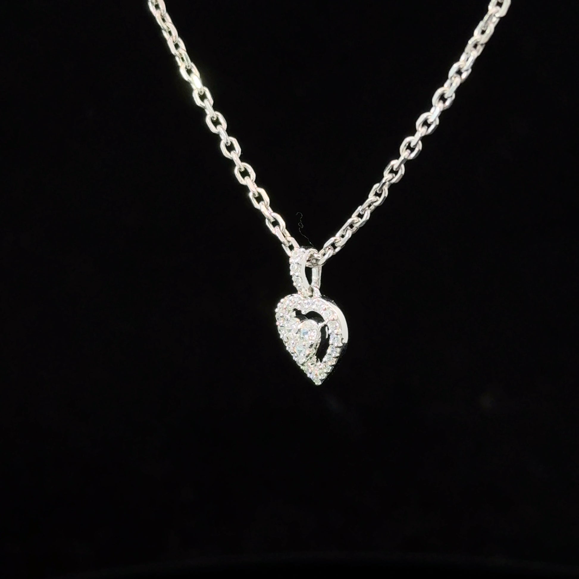 FisGold Jewelry「輕奢系列」閃耀之心鑽石愛心項鍊 14K Diamond Heart Necklace