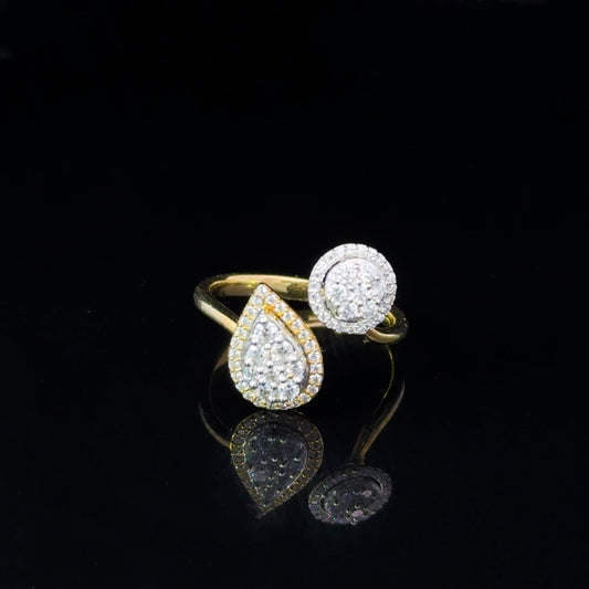 FisGold Jewelry 「鈿合金釵」系列 鑽石簇環戒 Diamond Pear Shape Cluster Ring