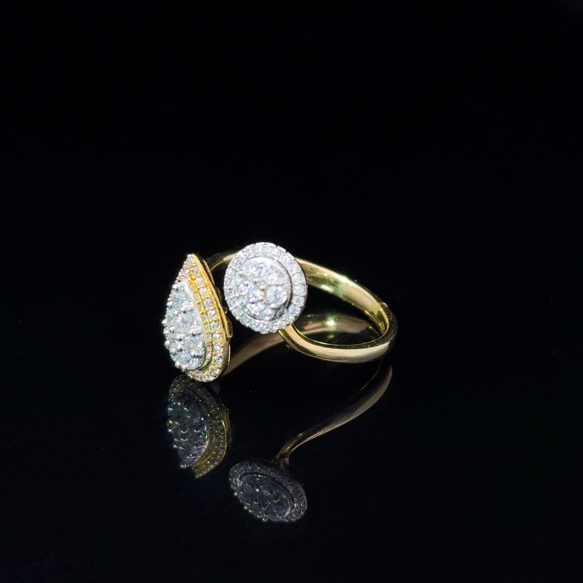 FisGold Jewelry 「鈿合金釵」系列 鑽石簇環戒 Diamond Pear Shape Cluster Ring