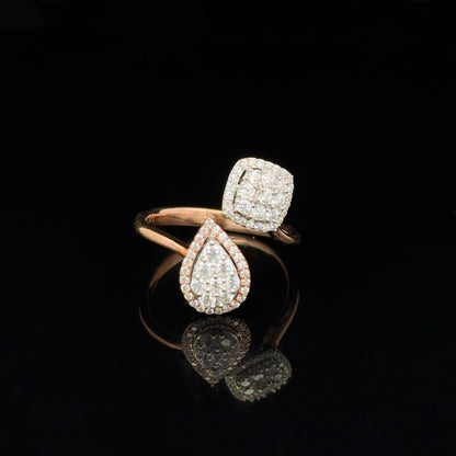 FisGold Jewelry 「鈿合金釵」系列 鑽石簇環戒 Diamond Pear Shape Cluster Ring