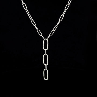 FisGold Jewelry 鑽石鎖鏈項鍊 頸鍊 14K Diamond Paperclip Necklace 3