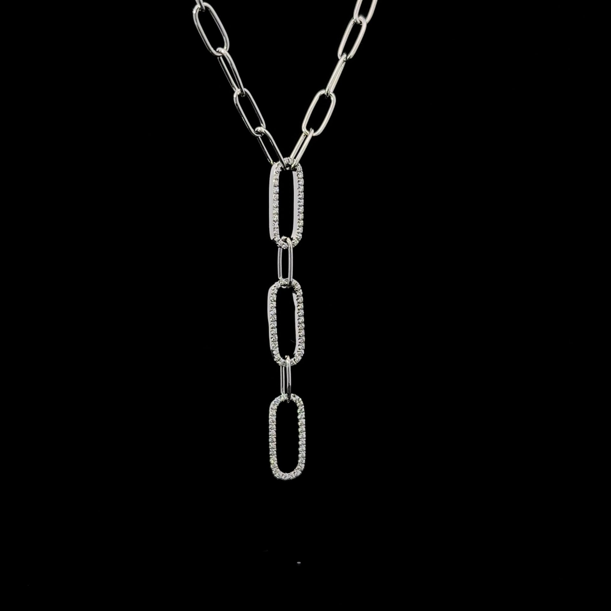 FisGold Jewelry 鑽石鎖鏈項鍊 頸鍊 14K Diamond Paperclip Necklace 3