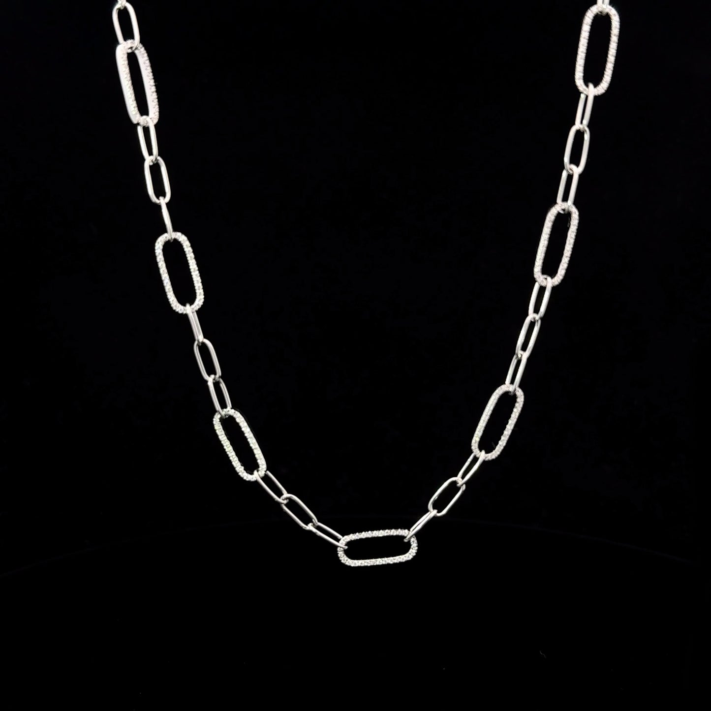 FisGold Jewelry 鑽石鎖鏈項鍊 頸鍊 14K Diamond Paperclip Necklace 2