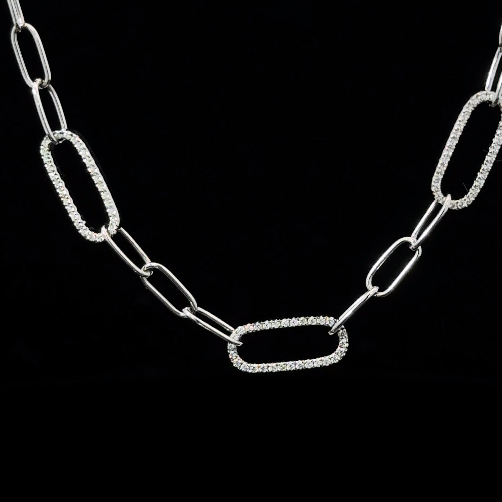 FisGold Jewelry 鑽石鎖鏈項鍊 頸鍊 14K Diamond Paperclip Necklace 2