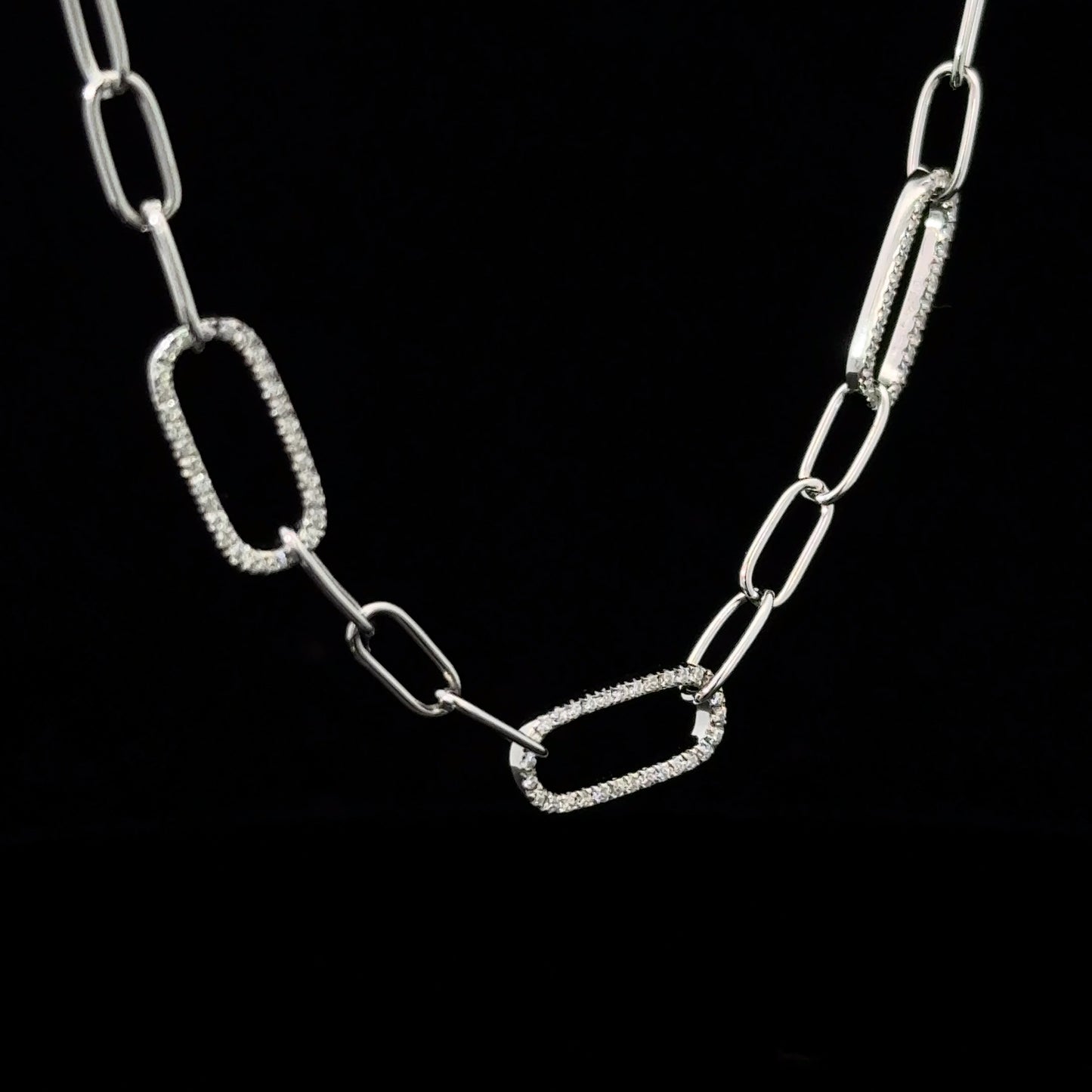 FisGold Jewelry 鑽石鎖鏈項鍊 頸鍊 14K Diamond Paperclip Necklace 2