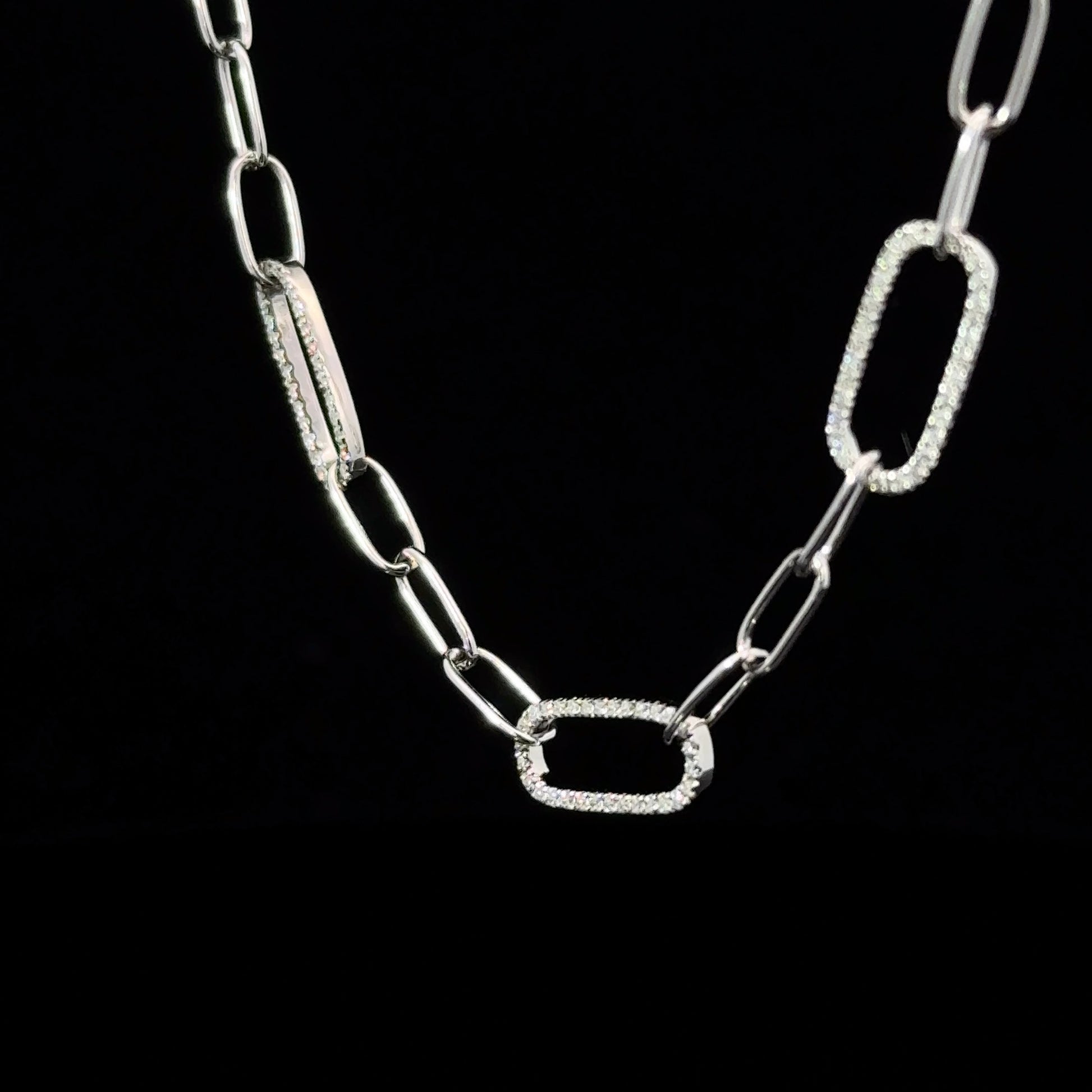 FisGold Jewelry 鑽石鎖鏈項鍊 頸鍊 14K Diamond Paperclip Necklace 2