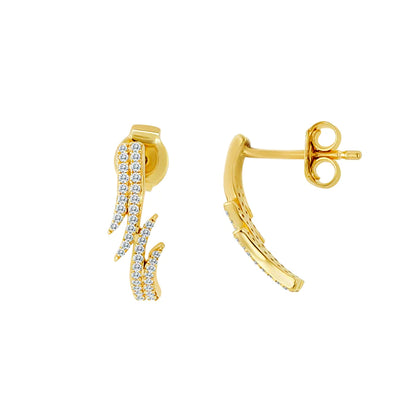 鑽石鳳凰翅膀耳釘 Diamond Phoenix Wing Studs Earring