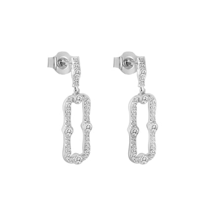 維多利亞風方形鑽石耳釘 耳環 14K Diamond Victorian Style Square Studs Earring