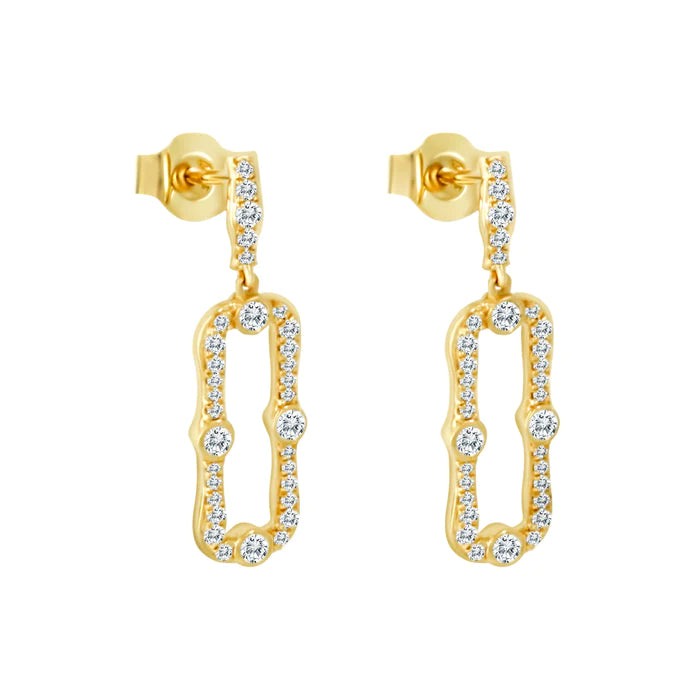 維多利亞風方形鑽石耳釘 耳環 14K Diamond Victorian Style Square Studs Earring