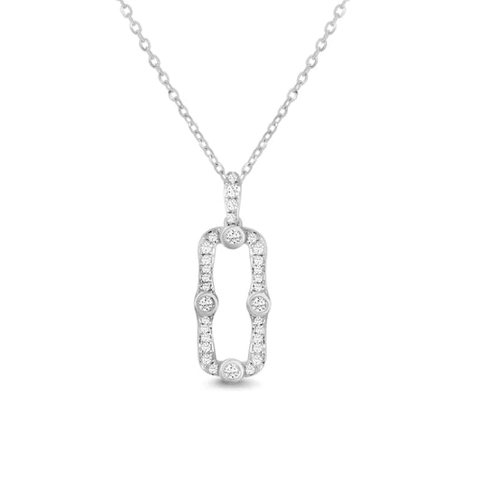 維多利亞風方形鑽石項鍊 14K Diamond Victorian Style Square Necklace