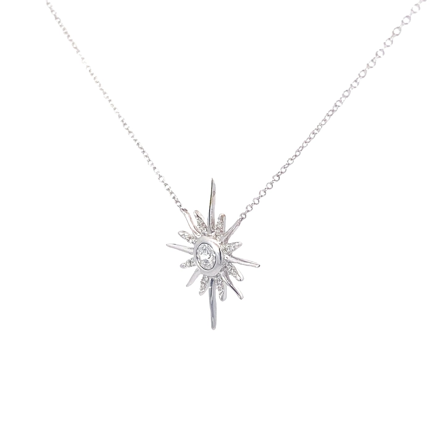 鑲鑽小太陽項鍊 14K Diamond Sun Necklace