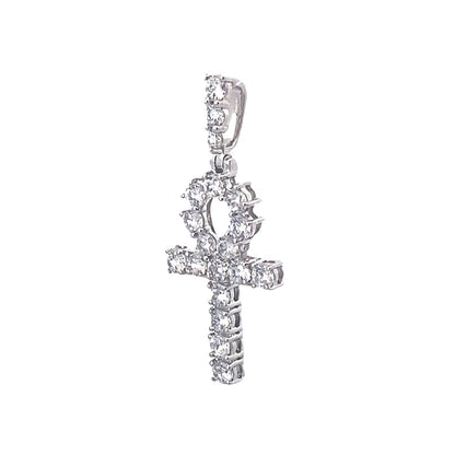 生命之符鑽石吊墜 14K Ankh Cross Diamond Pendant Necklace