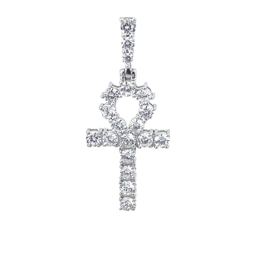 生命之符鑽石吊墜 14K Ankh Cross Diamond Pendant Necklace