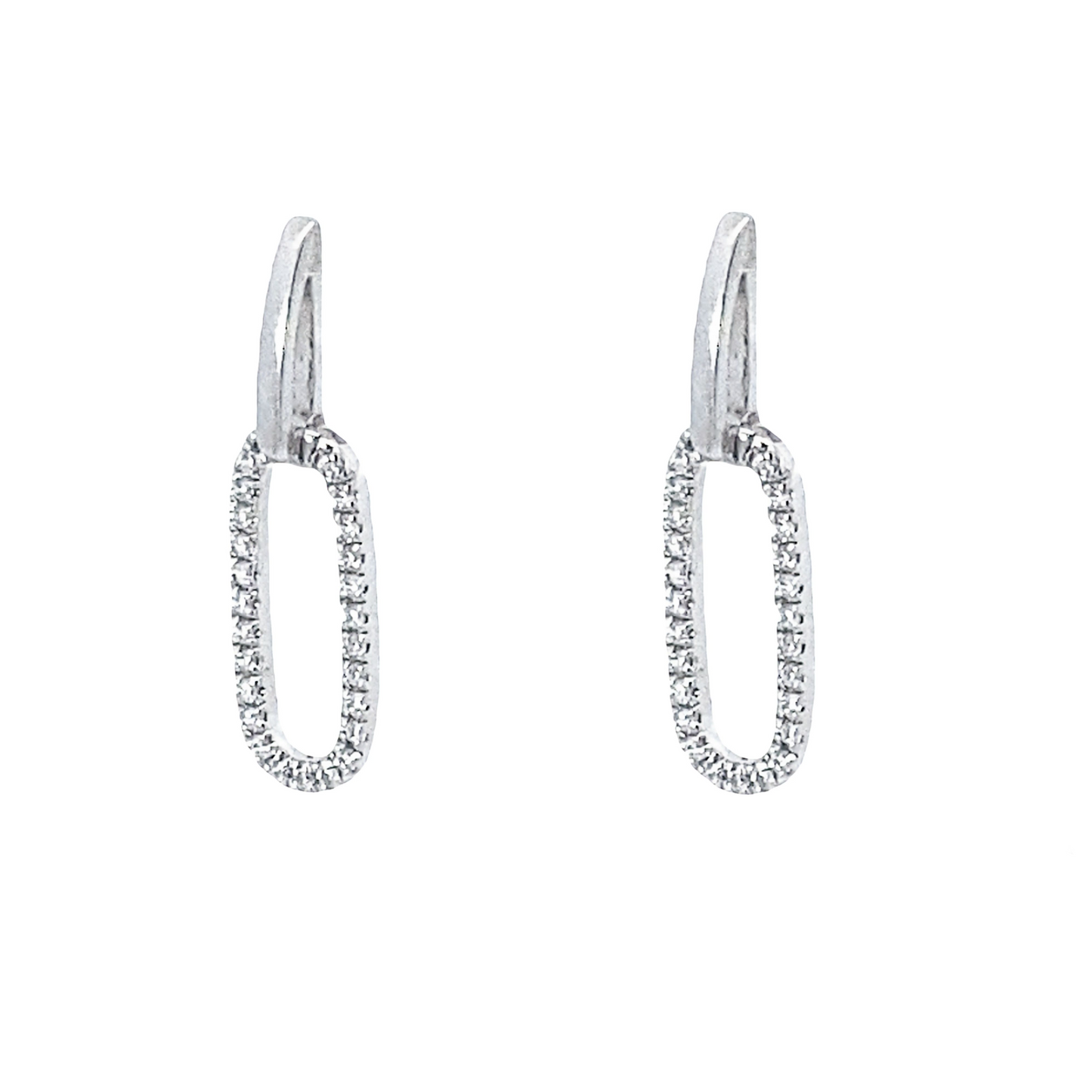 別針滿鑽耳釘 Diamond Paper Clip Studs Earring