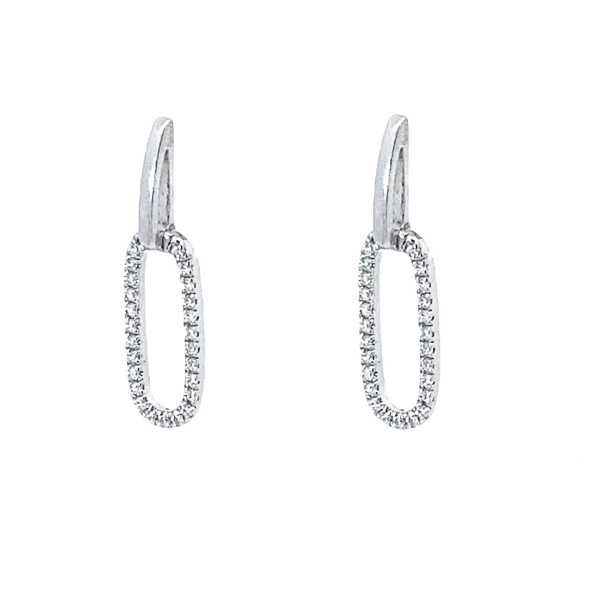 別針滿鑽耳釘 Diamond Paper Clip Studs Earring