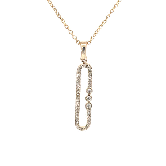 鑲鑽迴紋針項鍊 14K Diamond Pin Necklace