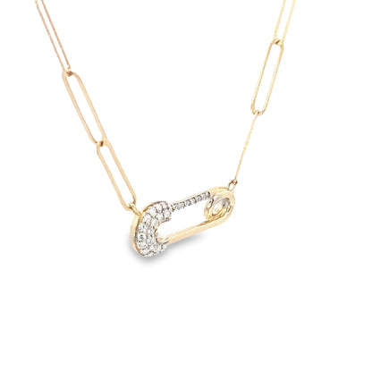 別針鑽石項鍊 14K Diamond Safety Pin Necklace