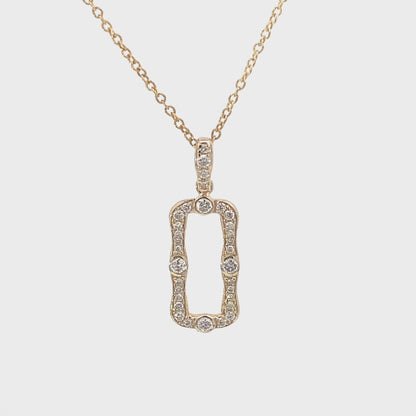 維多利亞風方形鑽石項鍊 14K Diamond Victorian Style Square Necklace