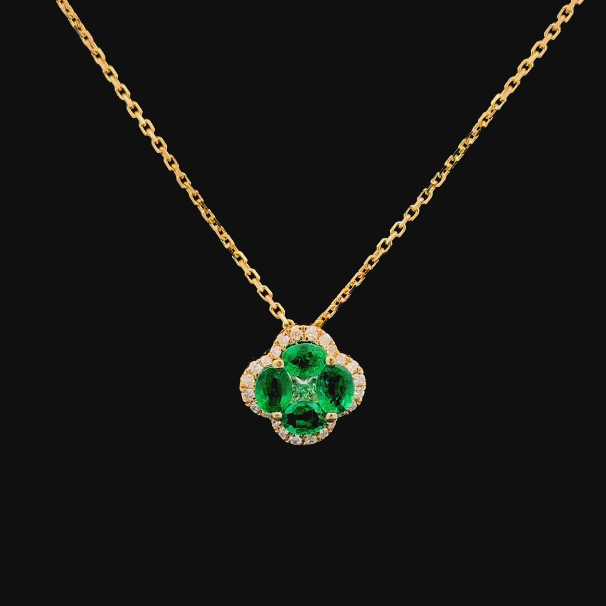 FisGold Jewelry 旗艦款「Blossom」系列 幸運草鑽石項鍊 Diamond Clover Necklace 2