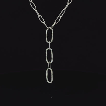 FisGold Jewelry 鑽石鎖鏈項鍊 頸鍊 14K Diamond Paperclip Necklace 3