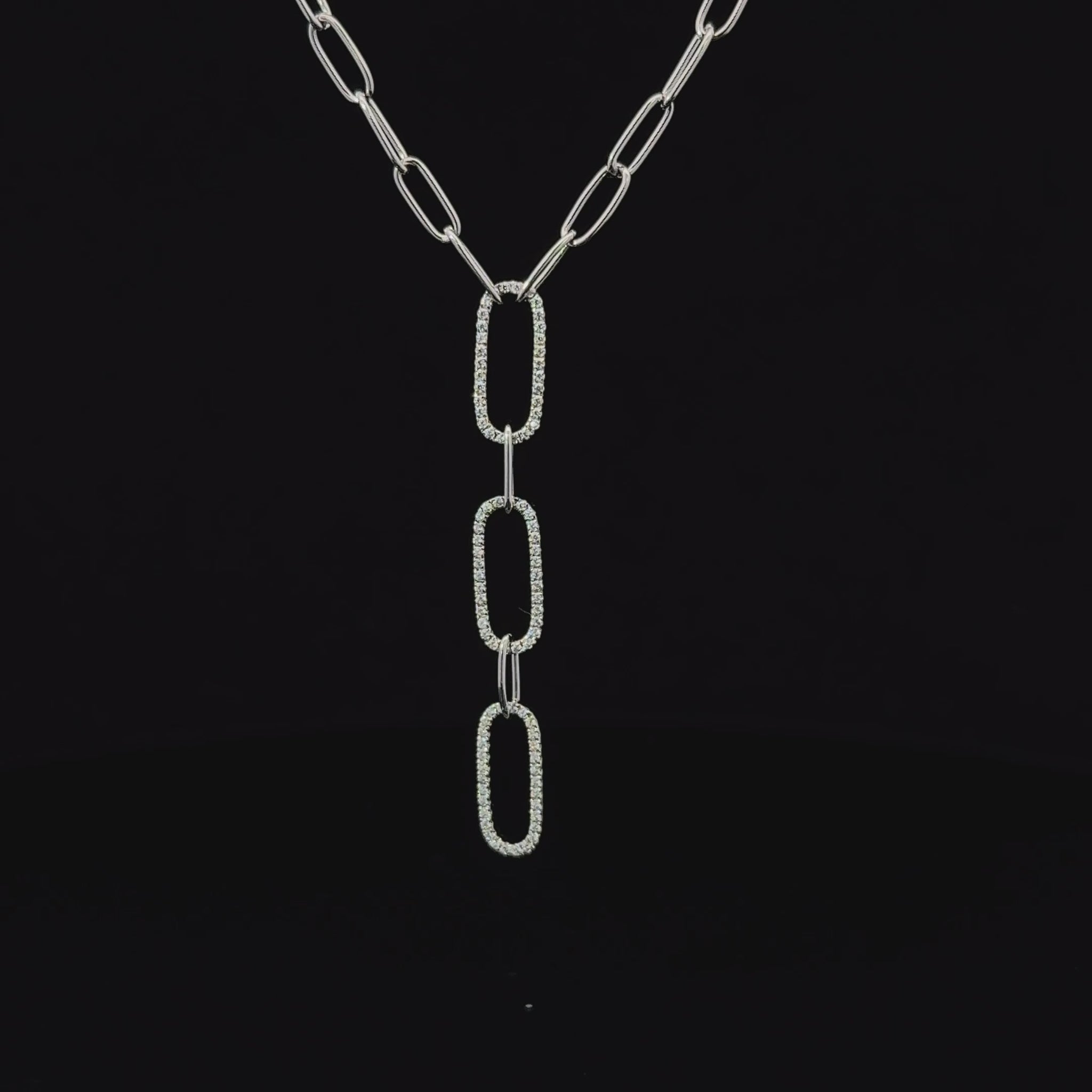 FisGold Jewelry 鑽石鎖鏈項鍊 頸鍊 14K Diamond Paperclip Necklace 3