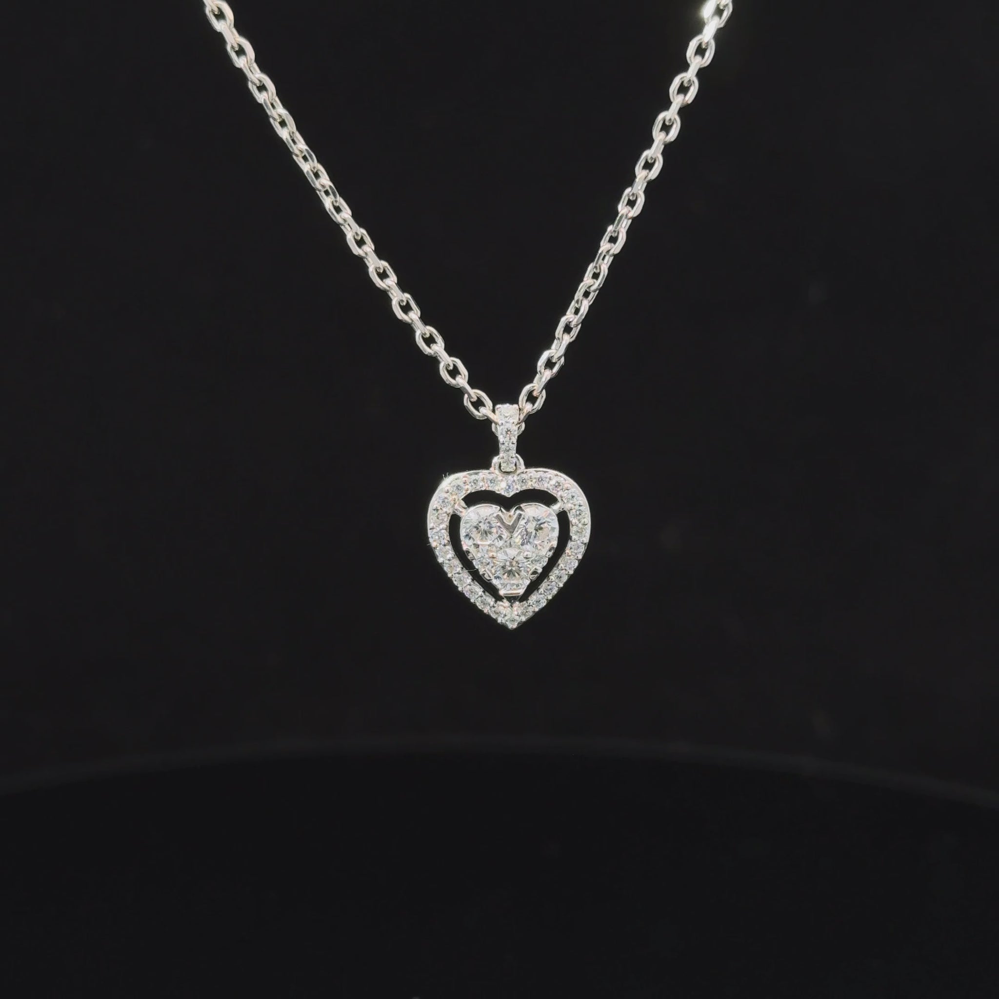 FisGold Jewelry「輕奢系列」閃耀之心鑽石愛心項鍊 14K Diamond Heart Necklace