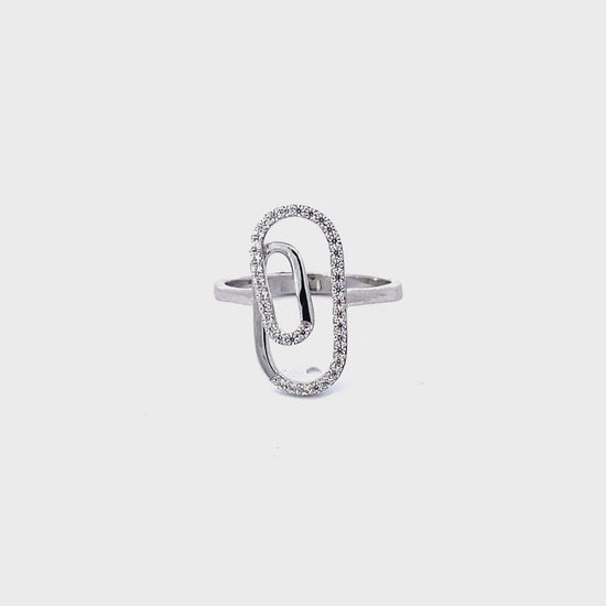 迴紋針造型鑽戒 14K 0.21 克拉 Diamond Paper Clip Ring