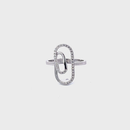 迴紋針造型鑽戒 14K 0.21 克拉 Diamond Paper Clip Ring