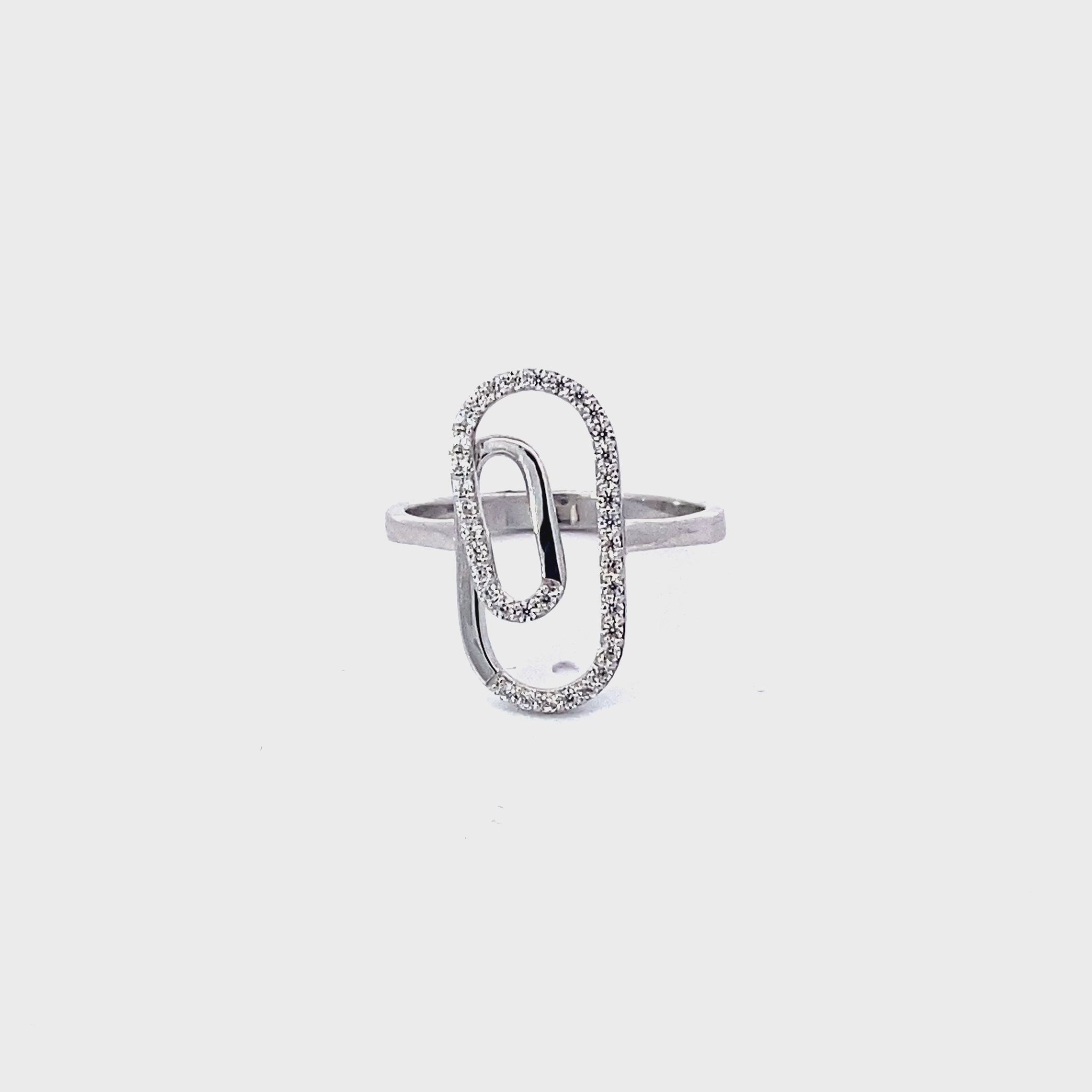 迴紋針造型鑽戒 14K 0.21 克拉 Diamond Paper Clip Ring