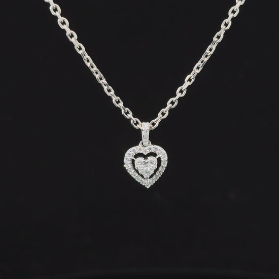 FisGold Jewelry「輕奢系列」閃耀之心鑽石愛心項鍊 14K Diamond Heart Necklace