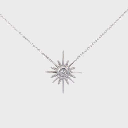 鑲鑽小太陽項鍊 14K Diamond Sun Necklace