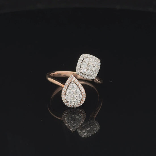 FisGold Jewelry 「鈿合金釵」系列 鑽石簇環戒 Diamond Pear Shape Cluster Ring