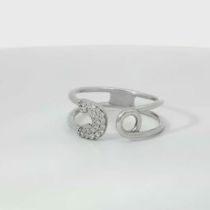 別針造型鑽戒 14K Diamond Paper Clip Ring