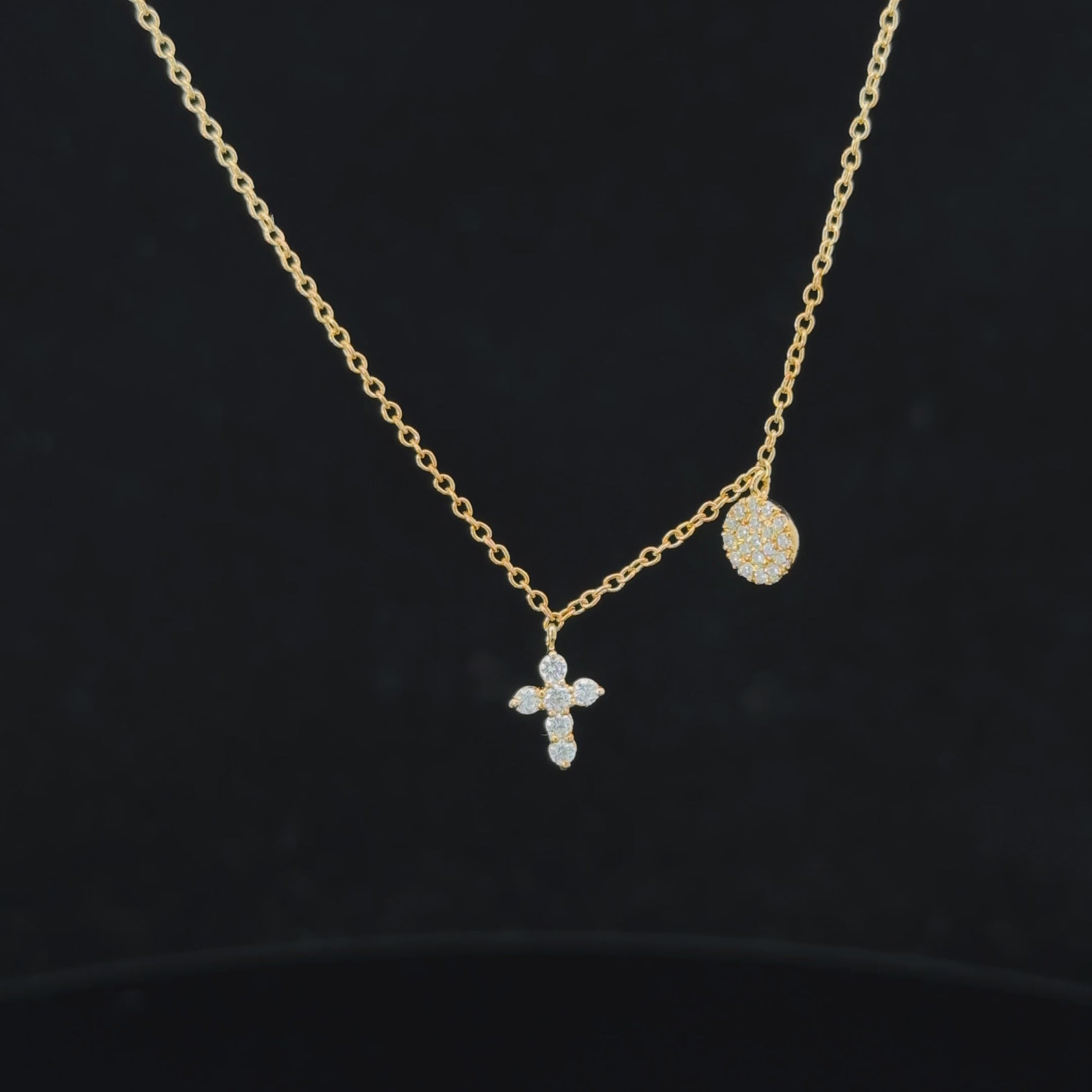 FisGold Jewelry「輕奢系列」鑽石十字架項鍊 14K Diamond Cross Necklace 1