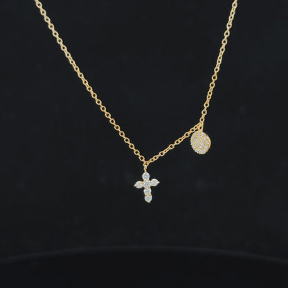 FisGold Jewelry「輕奢系列」鑽石十字架項鍊 14K Diamond Cross Necklace 1