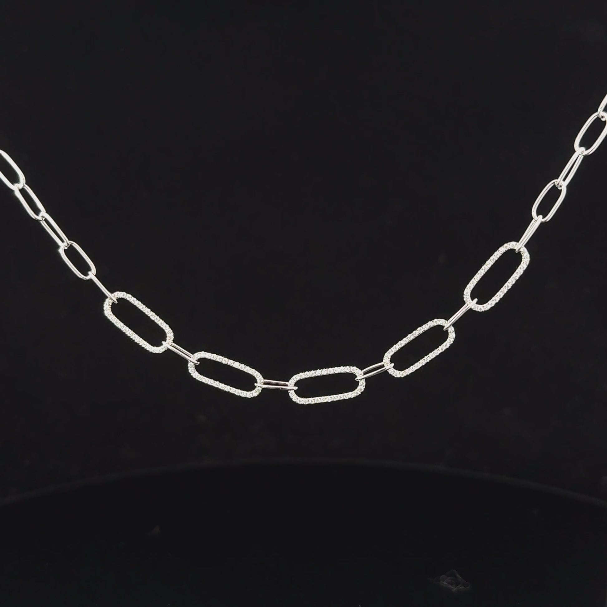 FisGold Jewelry 鑽石鎖鏈項鍊 頸鍊 14K Diamond Paperclip Necklace 1