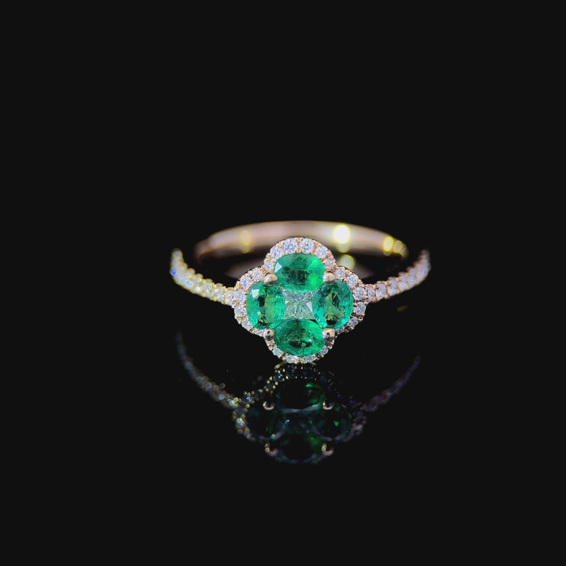 FisGold Jewelry 旗艦款「Blossom」系列 幸運草鑽石戒指 Diamond Clover Ring 2