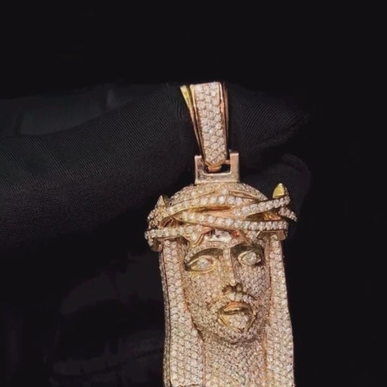 滿鑽耶穌頭像吊墜/項鍊 14K Jesus Pendant Fully Iced