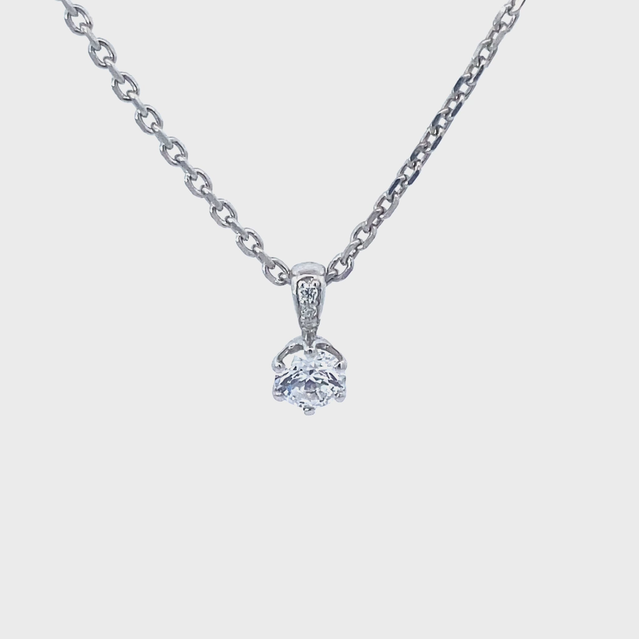 經典單鑽項鍊 14K 0.56克拉 Single Diamond Necklace