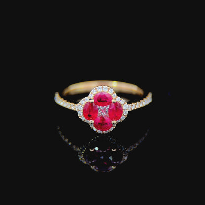 FisGold Jewelry 旗艦款「Blossom」系列 幸運草鑽石戒指 Diamond Clover Ring 3