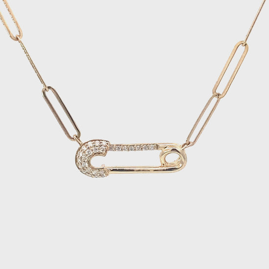 別針鑽石項鍊 14K Diamond Safety Pin Necklace